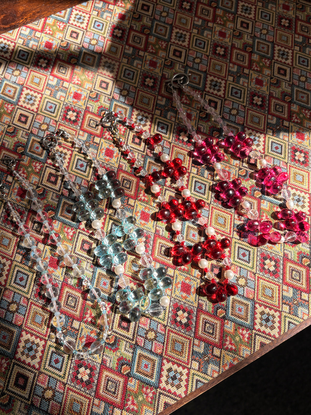 Raspberry  Rain Drop Necklace