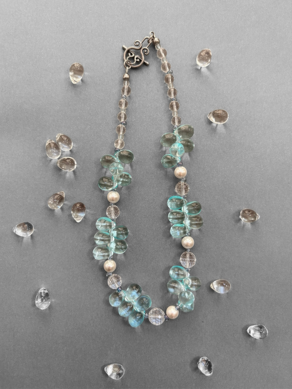 Aqua Blue Rain Drop Necklace