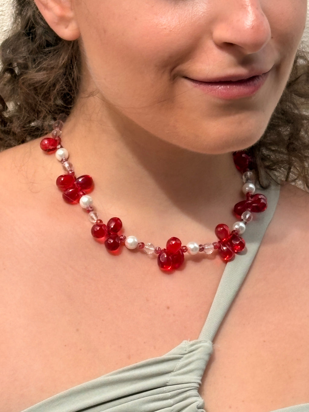 Red Rain Drop Necklace