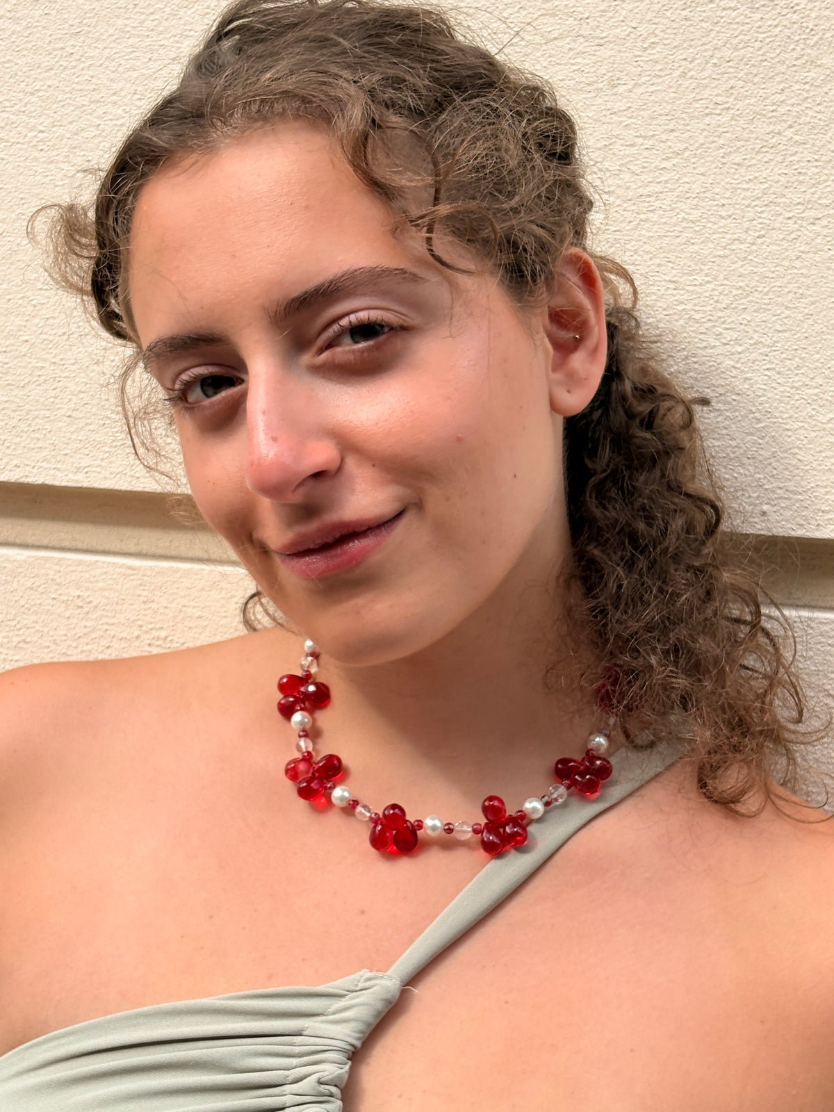 Red Rain Drop Necklace