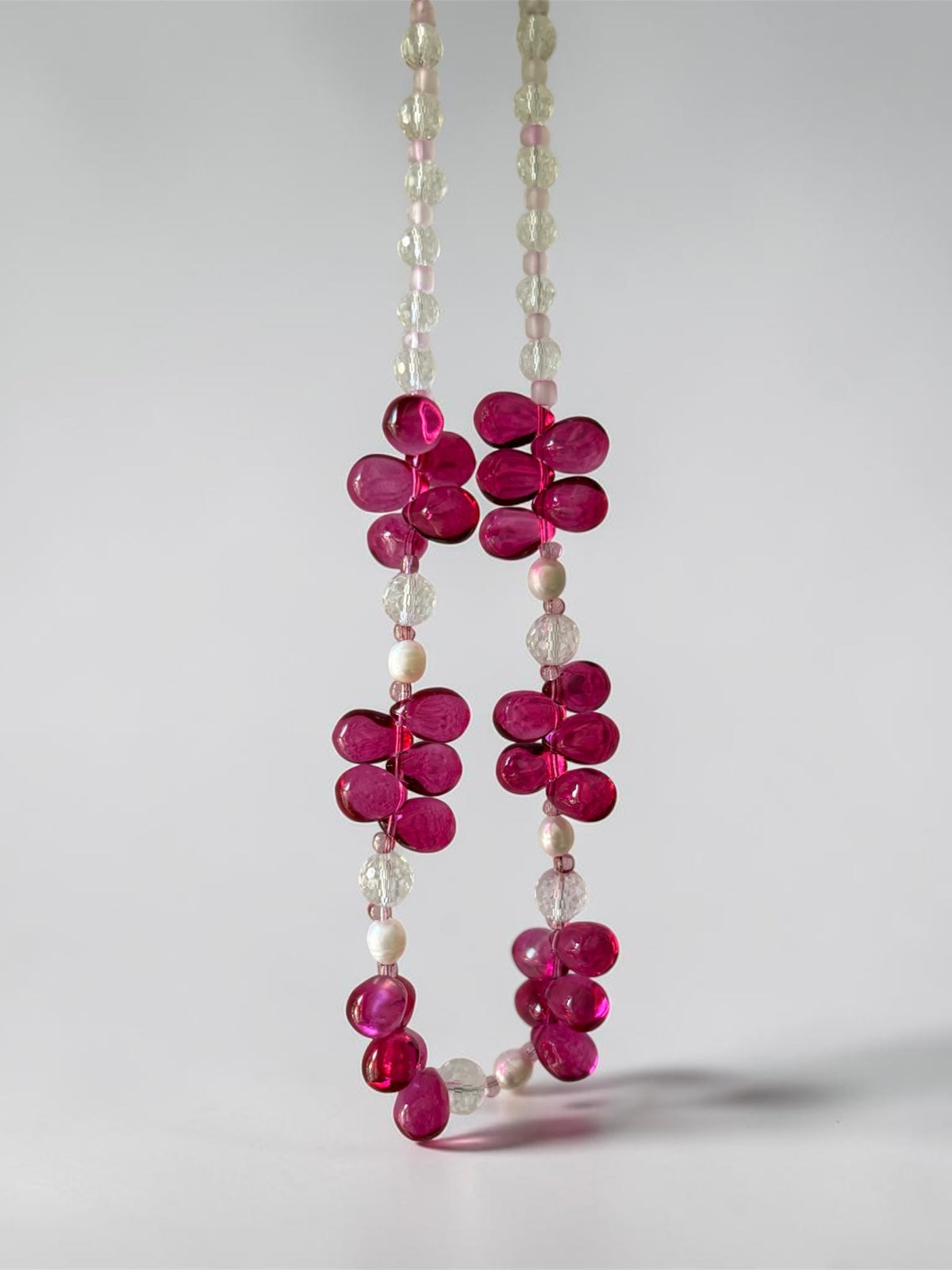Raspberry  Rain Drop Necklace