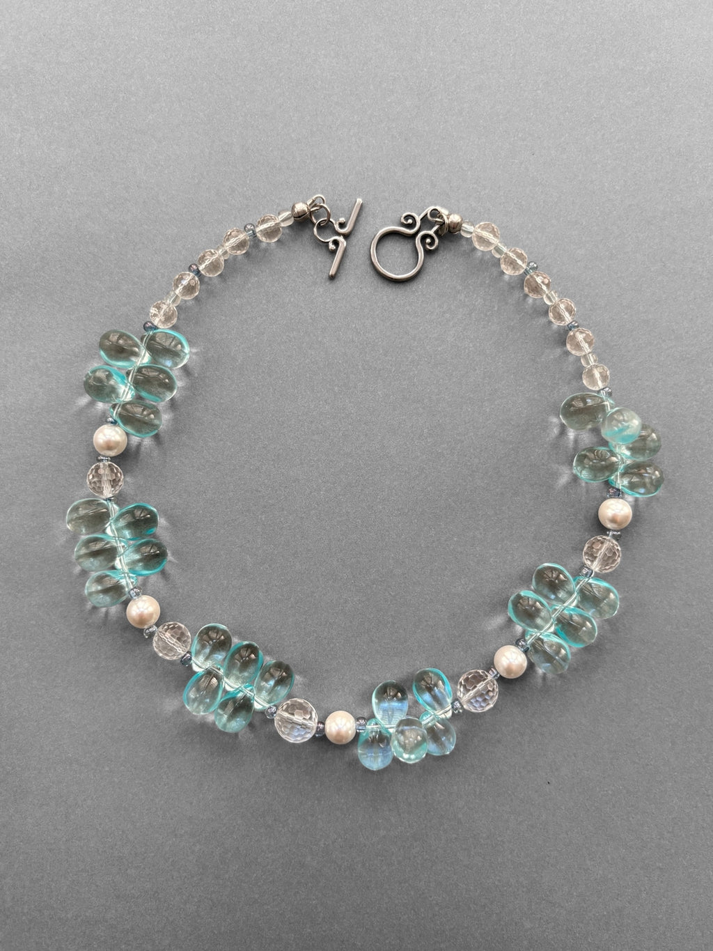 Aqua Blue Rain Drop Necklace