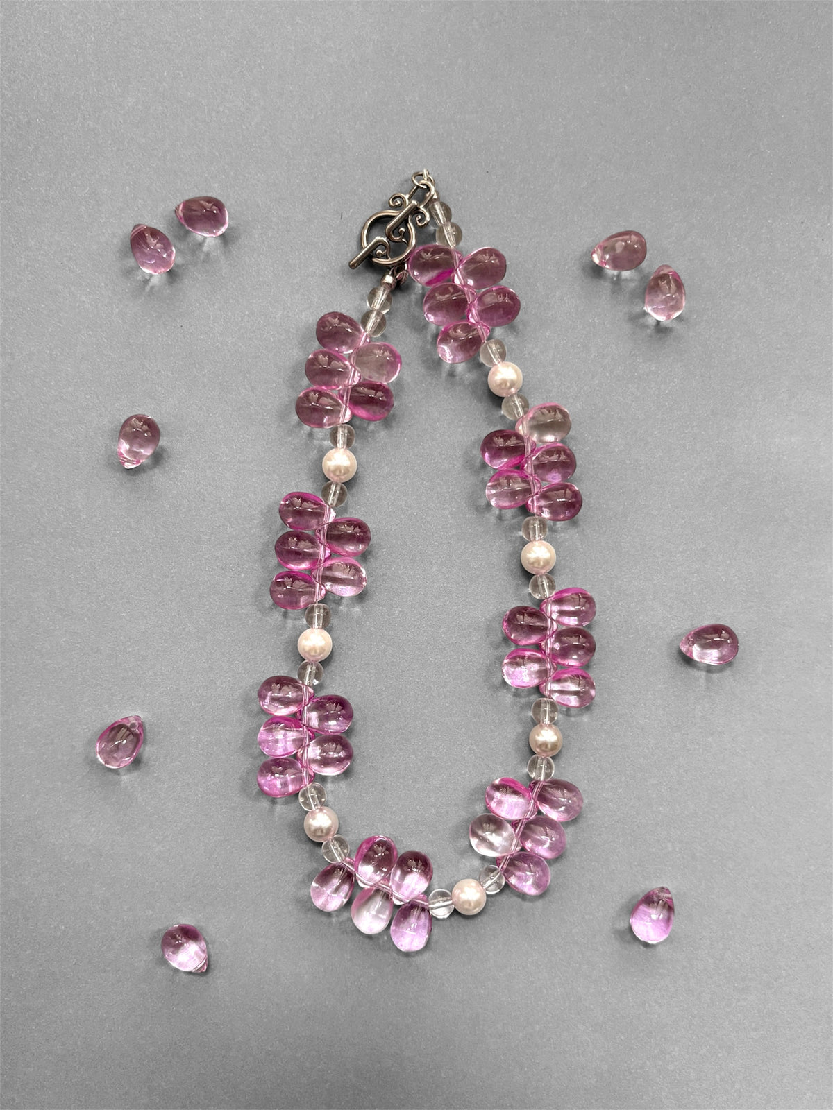 Pink Rain Drop Necklace