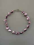 Purple Chunky Shell Pearl Necklace