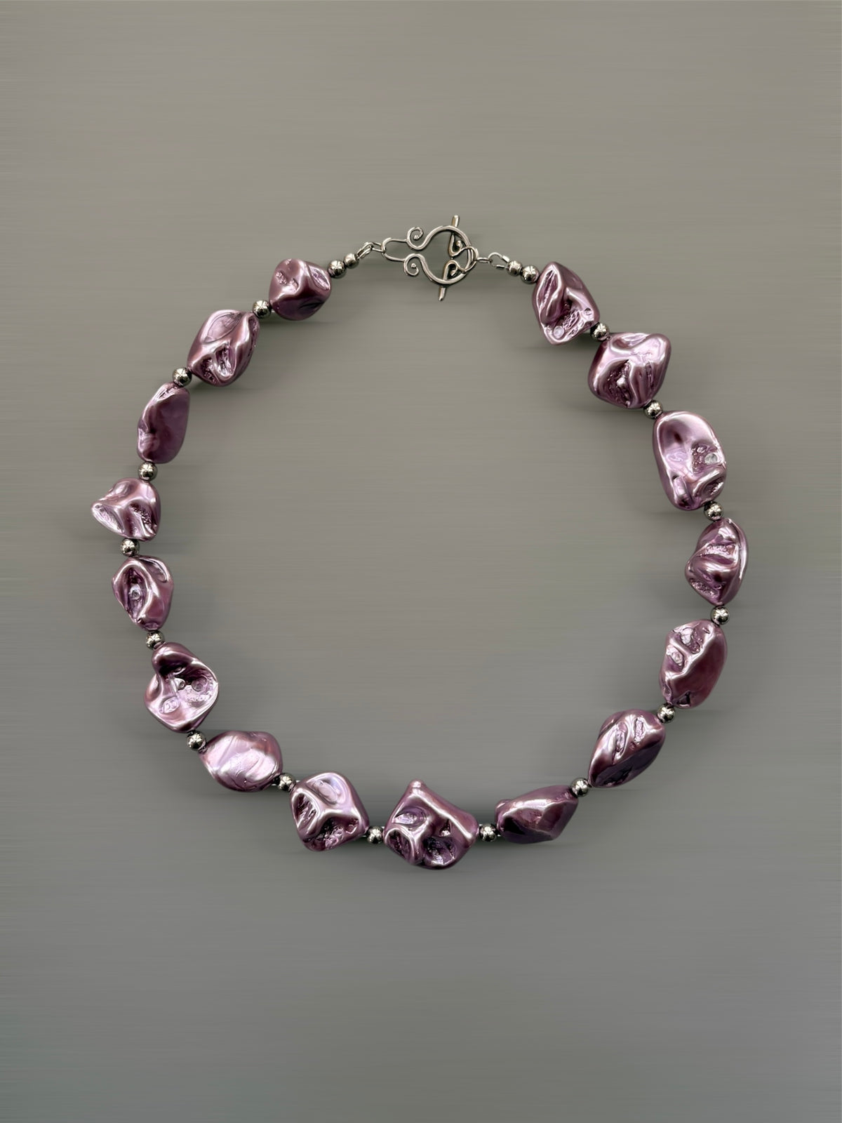 Purple Chunky Shell Pearl Necklace